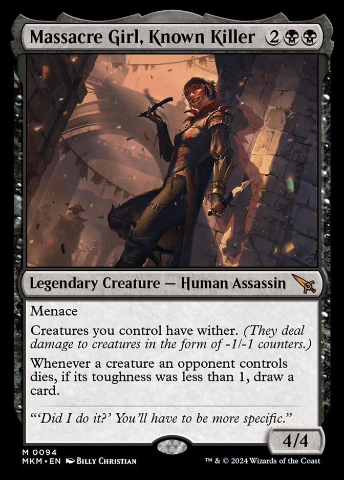 Magic the Gathering Card - Massacre Girl, Known Killer - MTG Circle