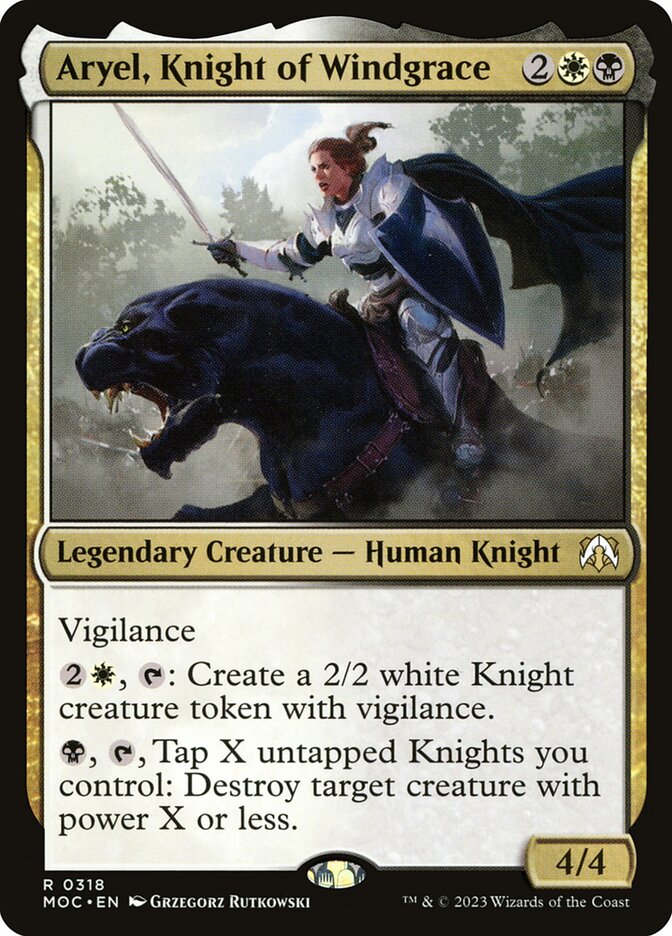 Magic the Gathering Card - Aryel, Knight of Windgrace - MTG Circle