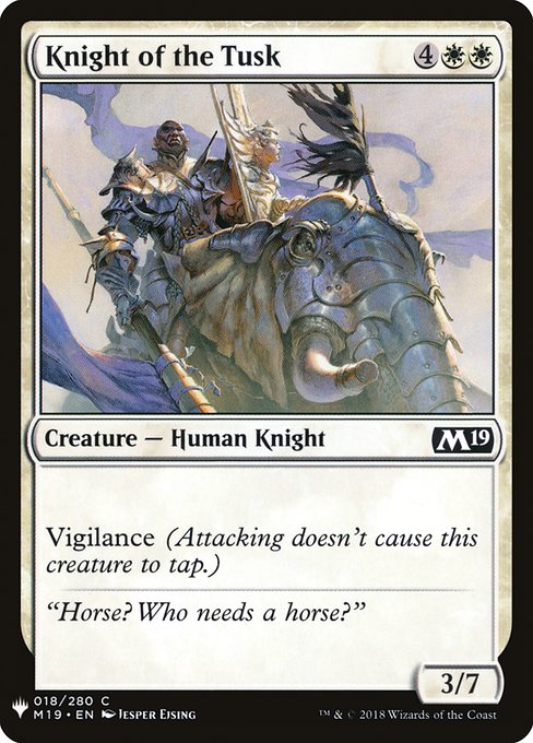 Magic the Gathering Card - Knight of the Tusk - MTG Circle