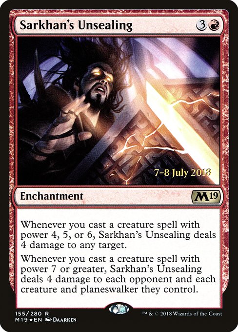 Magic the Gathering Card - Sarkhan's Unsealing - MTG Circle