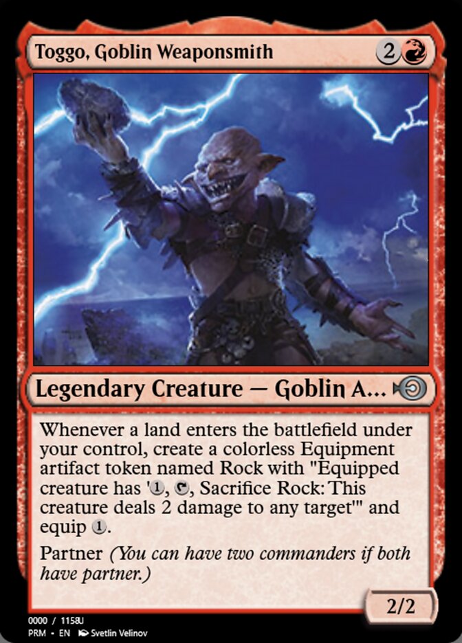 Magic the Gathering Card - Toggo, Goblin Weaponsmith - MTG Circle