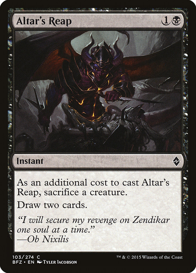 Magic the Gathering Card - Altar's Reap - MTG Circle
