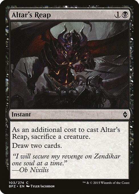 Magic the Gathering Card - Altar's Reap - MTG Circle