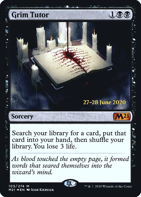 Magic the Gathering Card - Grim Tutor - MTG Circle