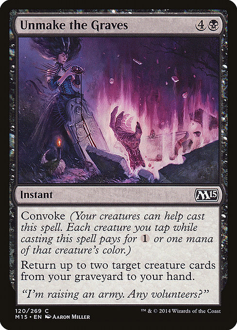 Magic the Gathering Card - Unmake the Graves - MTG Circle
