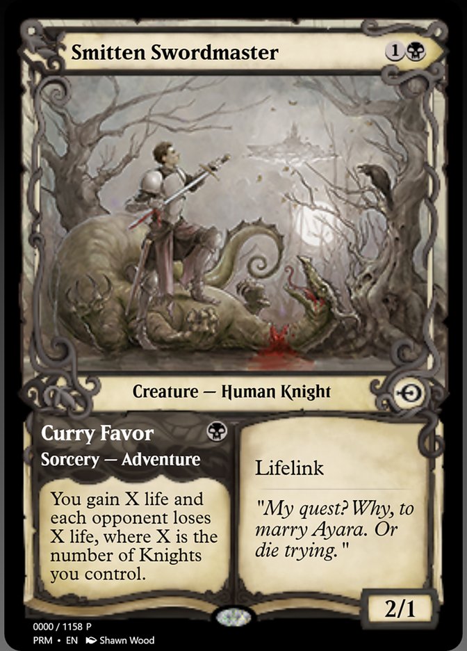 Magic the Gathering Card - Smitten Swordmaster // Curry Favor - MTG Circle