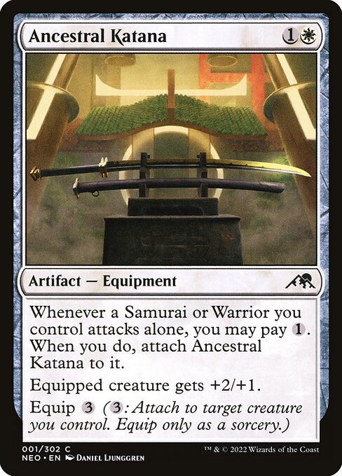 Magic the Gathering Card - Ancestral Katana - MTG Circle