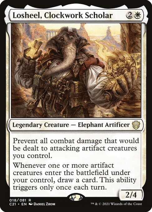 Magic the Gathering Card - Losheel, Clockwork Scholar - MTG Circle