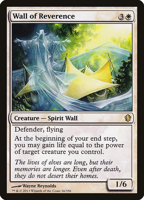 Magic the Gathering Card - Wall of Reverence - MTG Circle