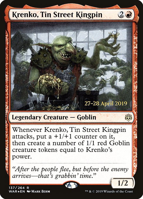 Magic the Gathering Card - Krenko, Tin Street Kingpin - MTG Circle