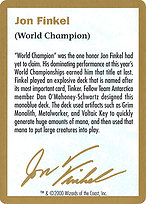 Magic the Gathering Card - Jon Finkel Bio - MTG Circle