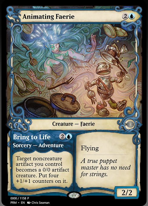 Magic the Gathering Card - Animating Faerie // Bring to Life - MTG Circle