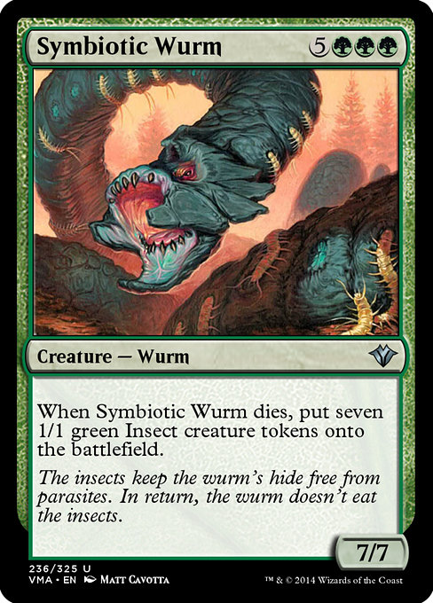 Magic the Gathering Card - Symbiotic Wurm - MTG Circle