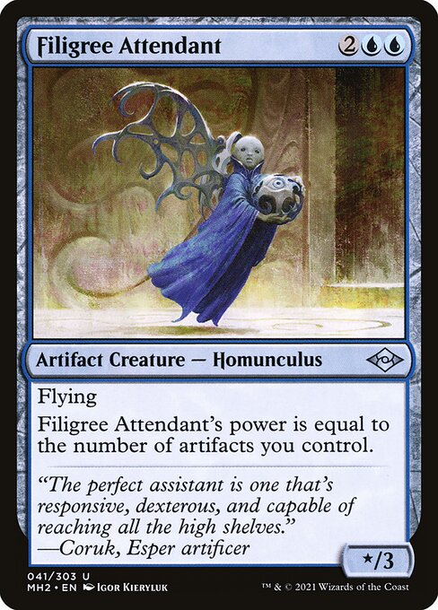 Magic the Gathering Card - Filigree Attendant - MTG Circle