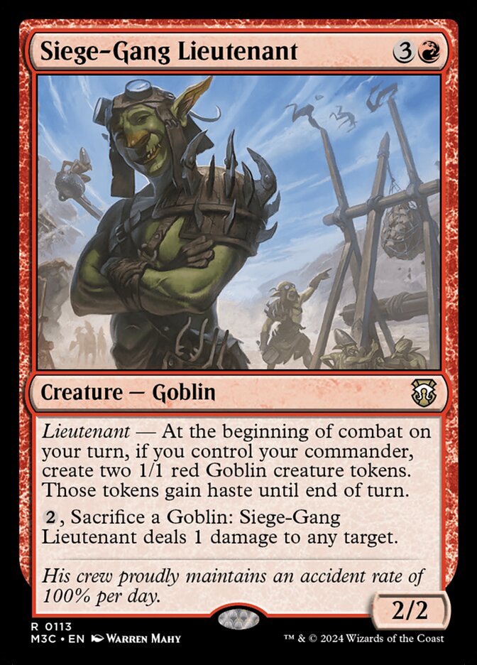 Magic the Gathering Card - Siege-Gang Lieutenant - MTG Circle