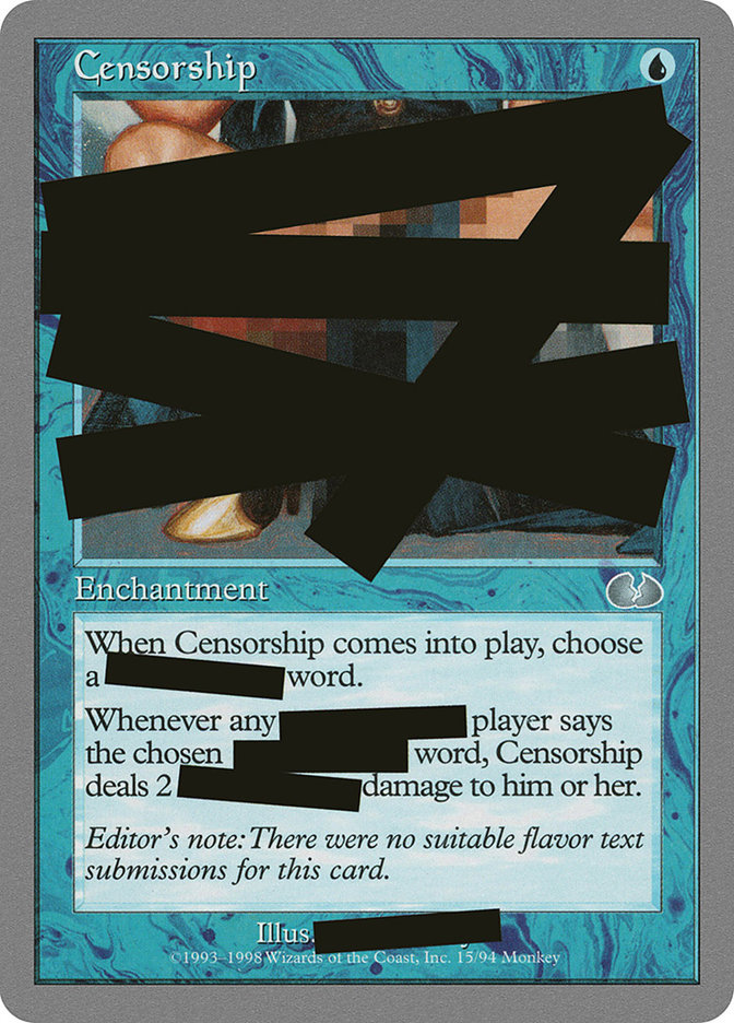 Magic the Gathering Card - Censorship - MTG Circle