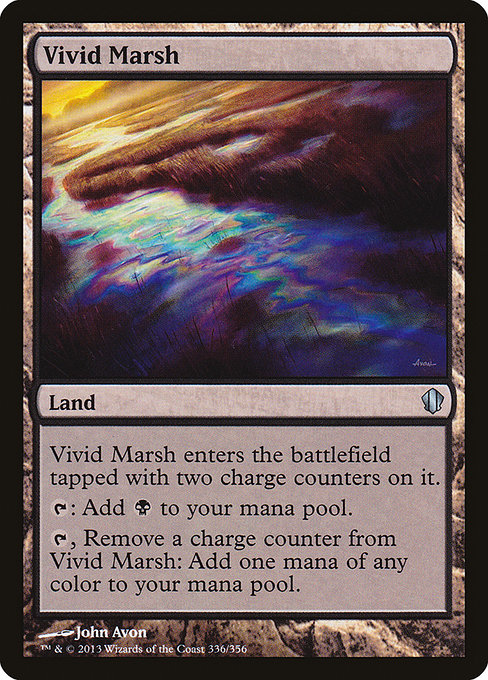 Magic the Gathering Card - Vivid Marsh - MTG Circle