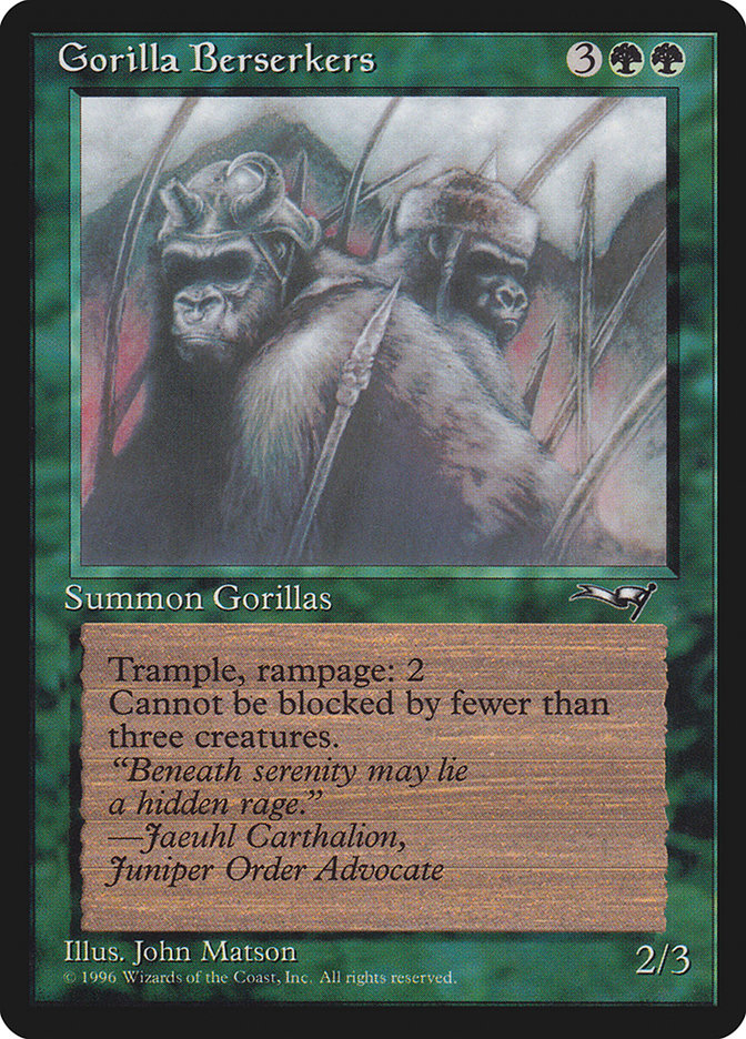 Magic the Gathering Card - Gorilla Berserkers - MTG Circle