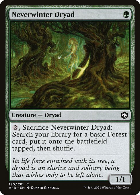 Magic the Gathering Card - Neverwinter Dryad - MTG Circle