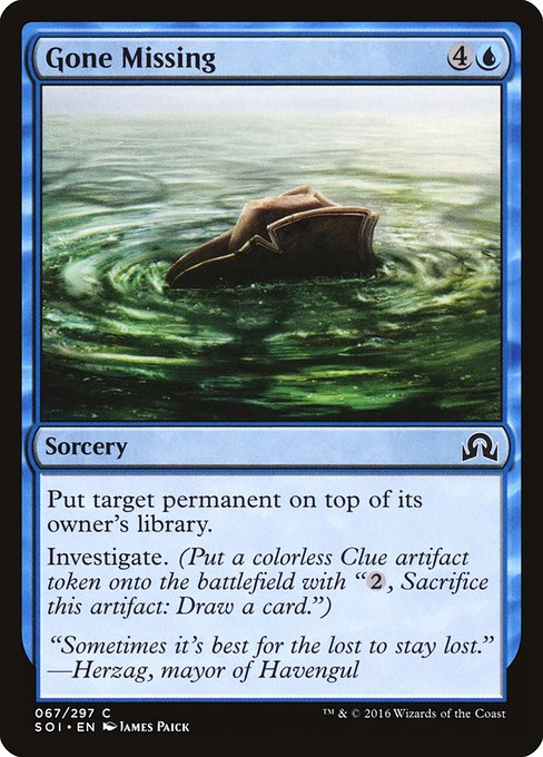 Magic the Gathering Card - Gone Missing - MTG Circle