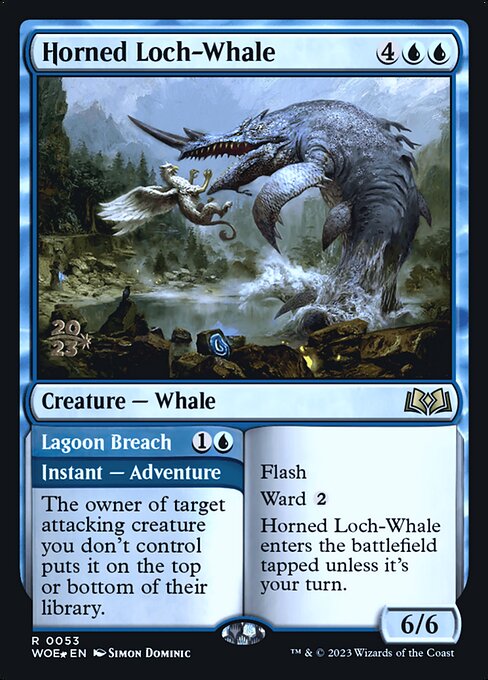 Magic the Gathering Card - Horned Loch-Whale // Lagoon Breach - MTG Circle