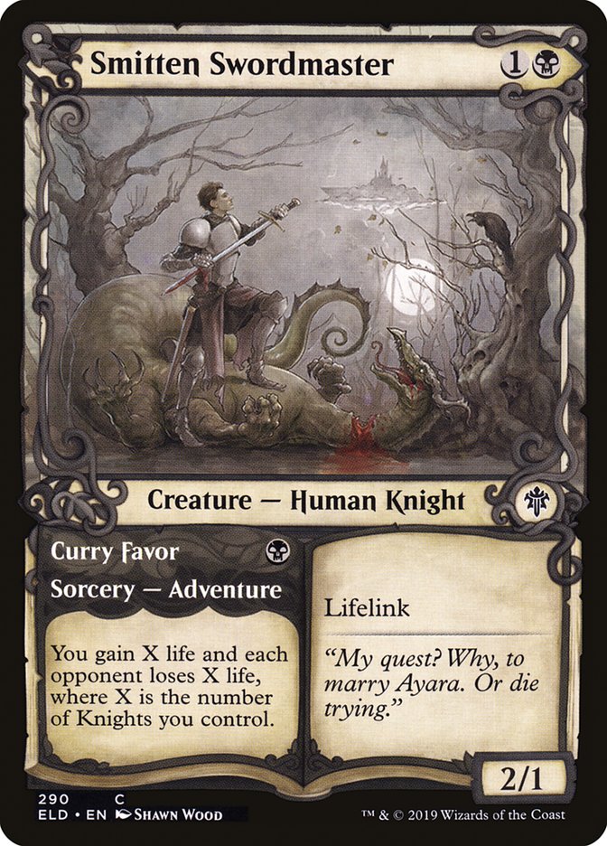 Magic the Gathering Card - Smitten Swordmaster // Curry Favor - MTG Circle