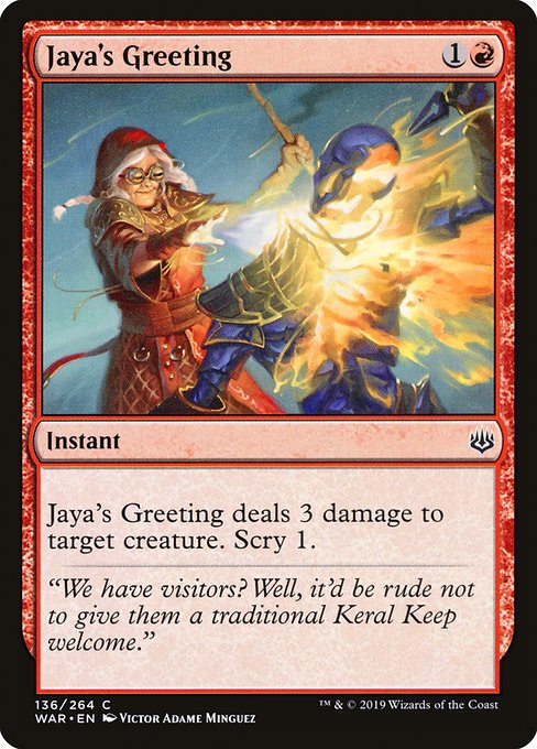 Magic the Gathering Card - Jaya's Greeting - MTG Circle