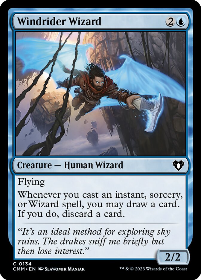 Magic the Gathering Card - Windrider Wizard - MTG Circle