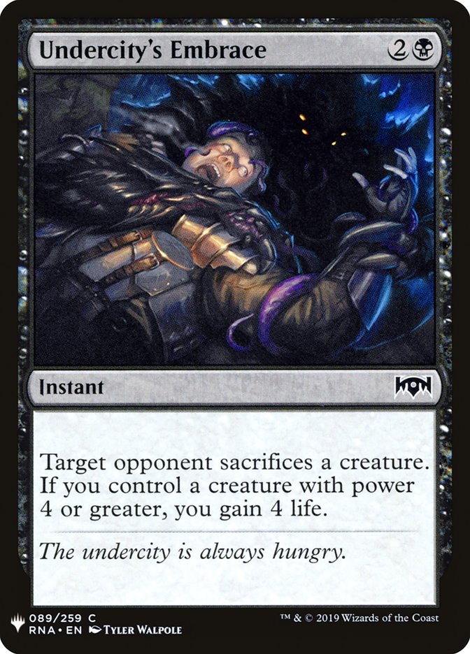 Magic the Gathering Card - Undercity's Embrace - MTG Circle