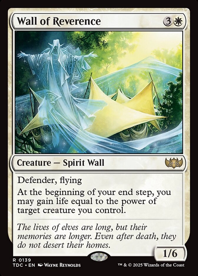 Magic the Gathering Card - Wall of Reverence - MTG Circle
