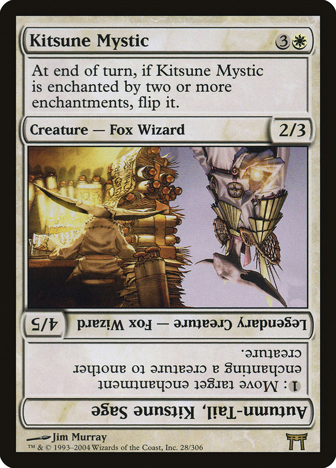 Magic the Gathering Card - Kitsune Mystic // Autumn-Tail, Kitsune Sage - MTG Circle