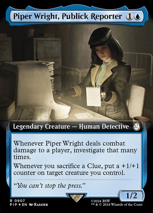 Magic the Gathering Card - Piper Wright, Publick Reporter - MTG Circle