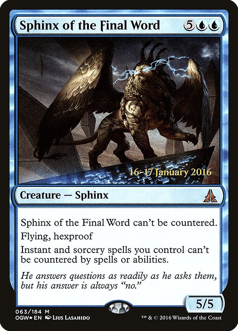 Magic the Gathering Card - Sphinx of the Final Word - MTG Circle