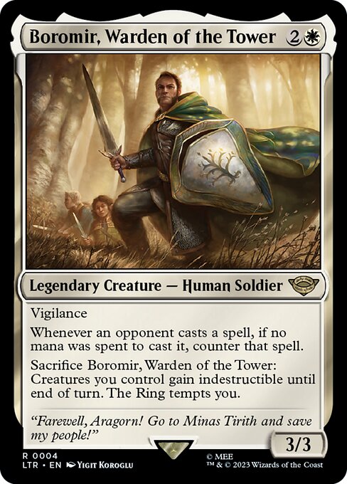 Magic the Gathering Card - Boromir, Warden of the Tower - MTG Circle