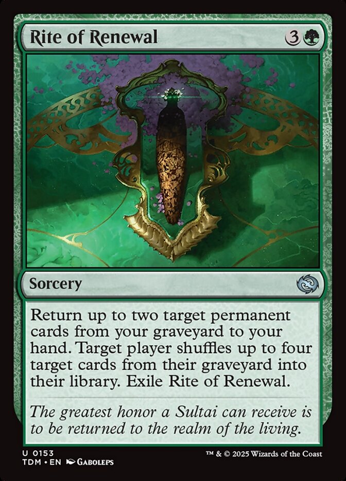 Magic the Gathering Card - Rite of Renewal - MTG Circle