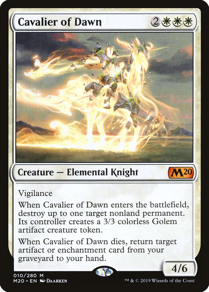 Magic the Gathering Card - Cavalier of Dawn - MTG Circle