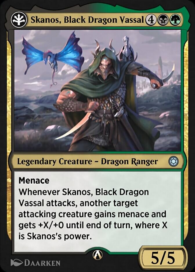 Magic the Gathering Card - Skanos, Black Dragon Vassal - MTG Circle