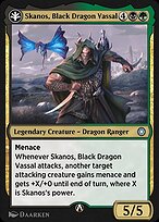 Magic the Gathering Card - Skanos, Black Dragon Vassal - MTG Circle