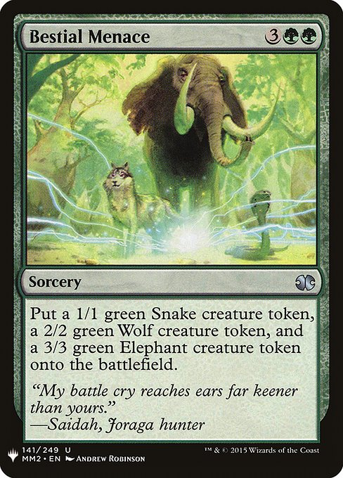 Magic the Gathering Card - Bestial Menace - MTG Circle