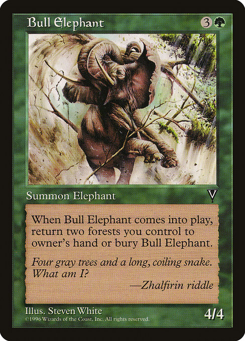 Magic the Gathering Card - Bull Elephant - MTG Circle