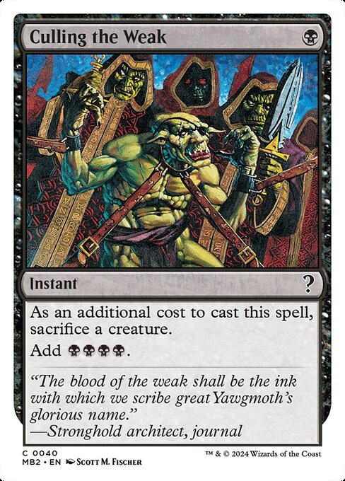 Magic the Gathering Card - Culling the Weak - MTG Circle