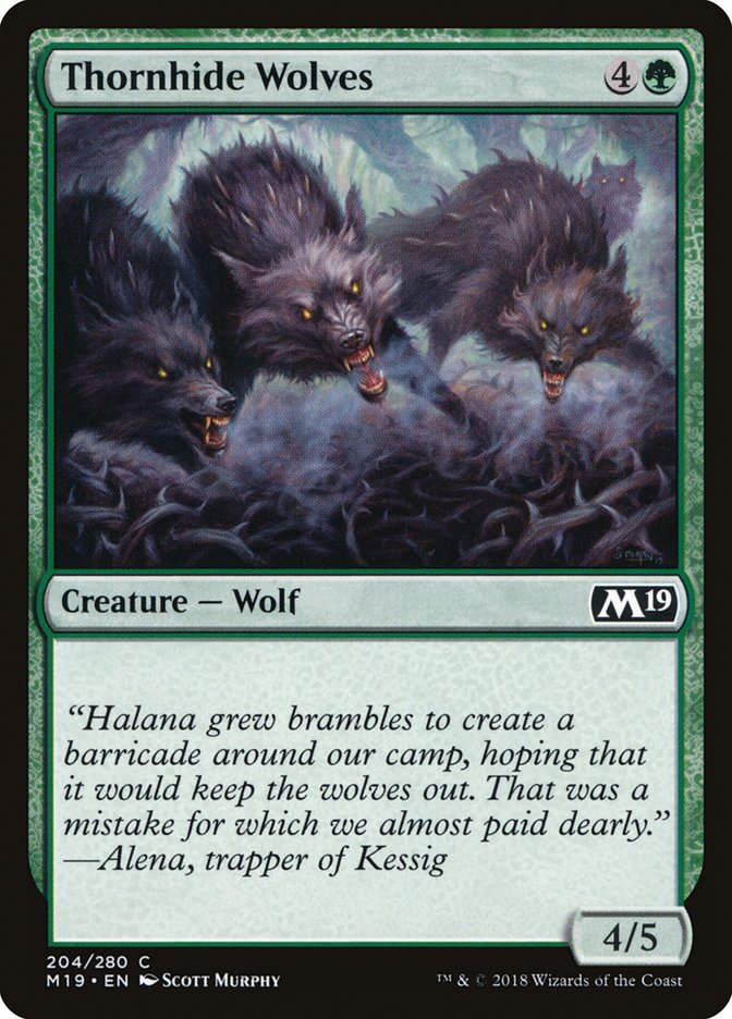 Magic the Gathering Card - Thornhide Wolves - MTG Circle