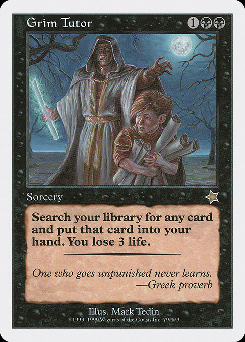 Magic the Gathering Card - Grim Tutor - MTG Circle