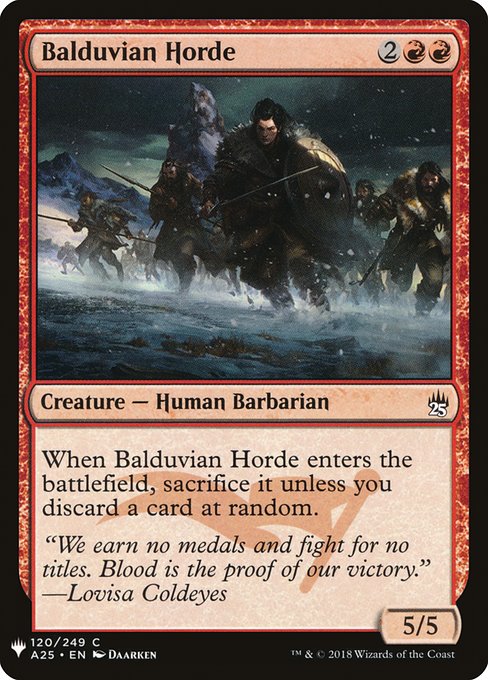 Magic the Gathering Card - Balduvian Horde - MTG Circle