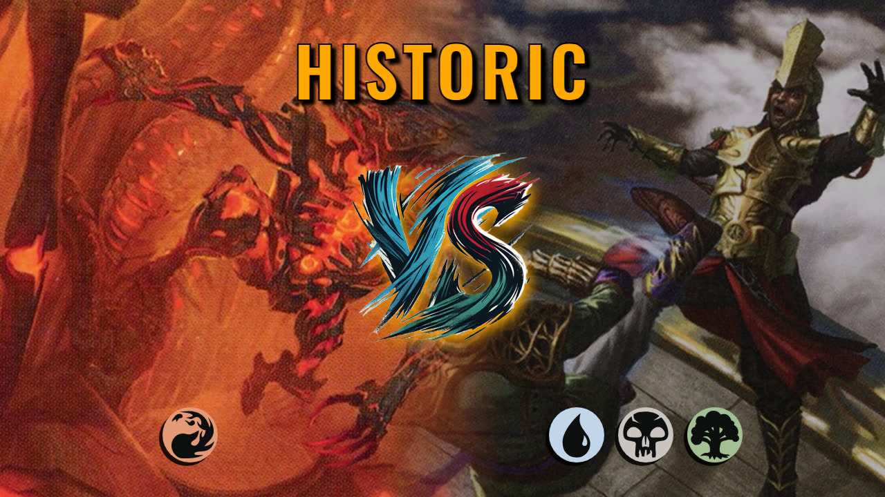 Watch MTG Arena Historic Video - Mono Red Aggro by CunicoliGoblin VS Sultai Midrange by BJmasa - 3e7f45