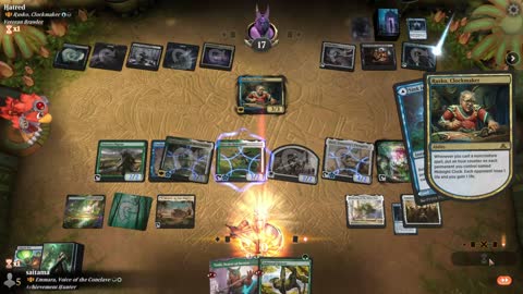 Watch MTG Arena Video Replay - Emmara, Voice of the Conclave by saitama VS Rusko, Clockmaker by Hatred - Historic Brawl