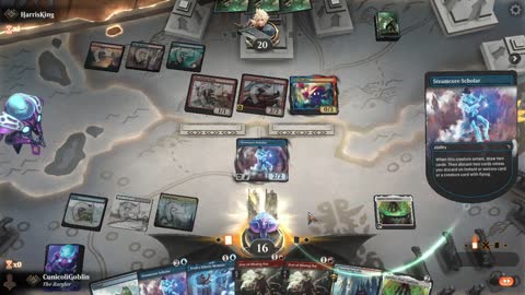 Watch MTG Arena Video Replay - Temur Cauldron by CunicoliGoblin VS Izzet Aggro by HarrisKing - Standard Play
