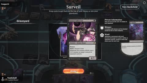 Watch MTG Arena Video Replay - Mono Black Aggro by Numbskull VS Orzhov Aggro by Cooper11 - Prerelease Standard Bo1 EOE