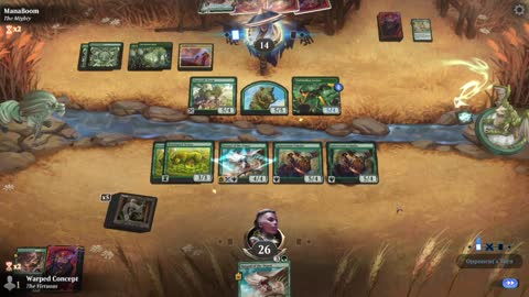 Watch MTG Arena Video Replay - Mono Green Midrange by Warped Concept VS Mono Green Midrange by ManaBoom - MWM Standard Pauper