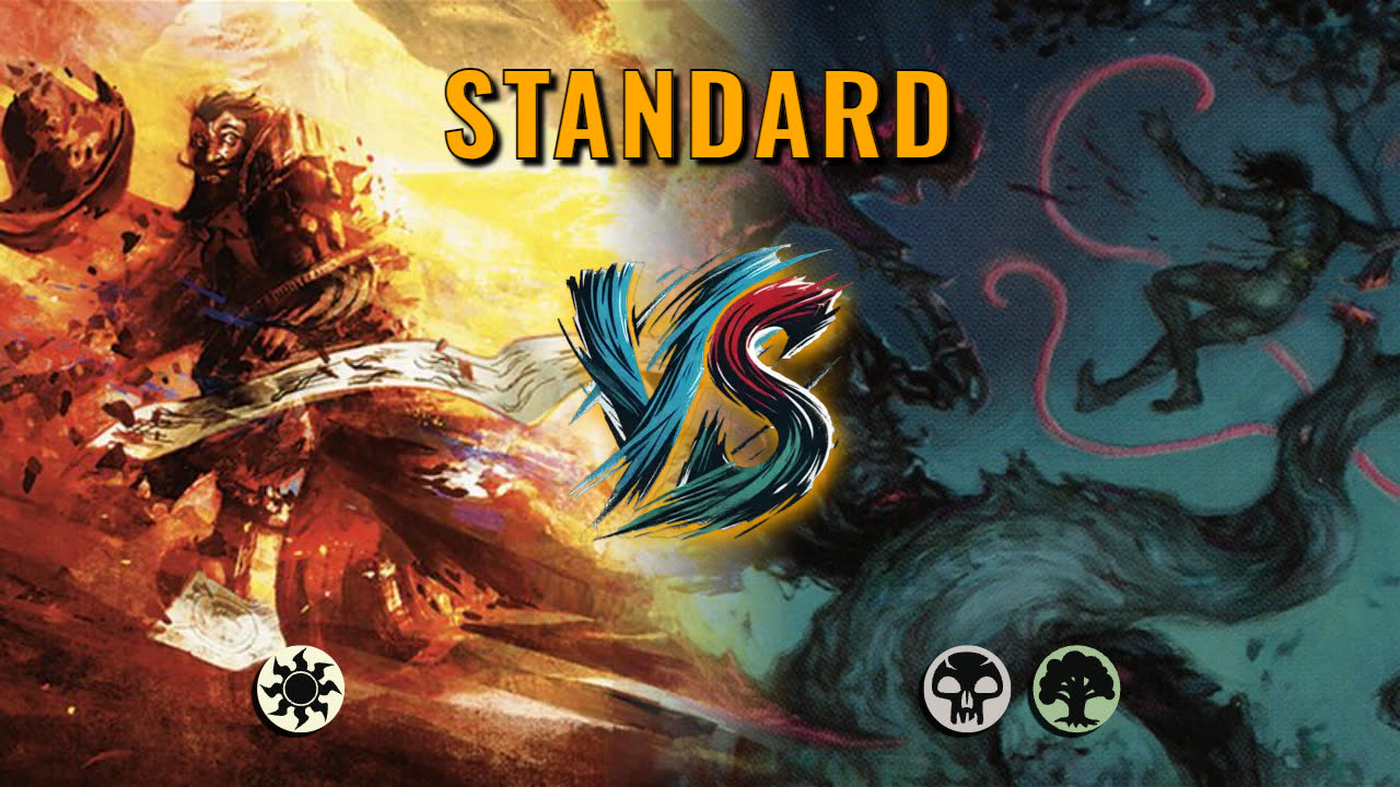 Watch MTG Arena Standard Video - Mono White Midrange by ToneLoc1899 VS Golgari Midrange by Bianci - 6704f9